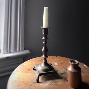 HP 🎉 Vintage Brass Footed Candlestick